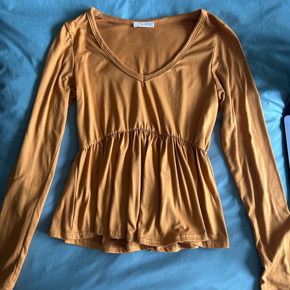 Rust Peplum Top